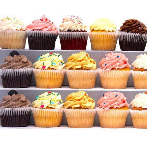Cornerstone Cookie Gifts Bakery Marietta, GA assorted frosted cupcakes