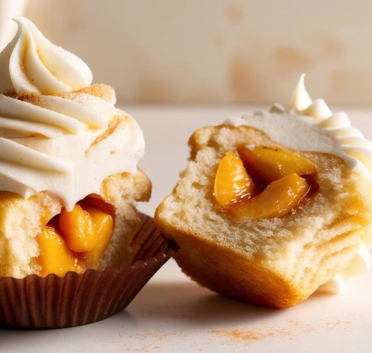 Peach and Vanilla cupcake from Cupcake Therapy in Brookline, Massachusetts