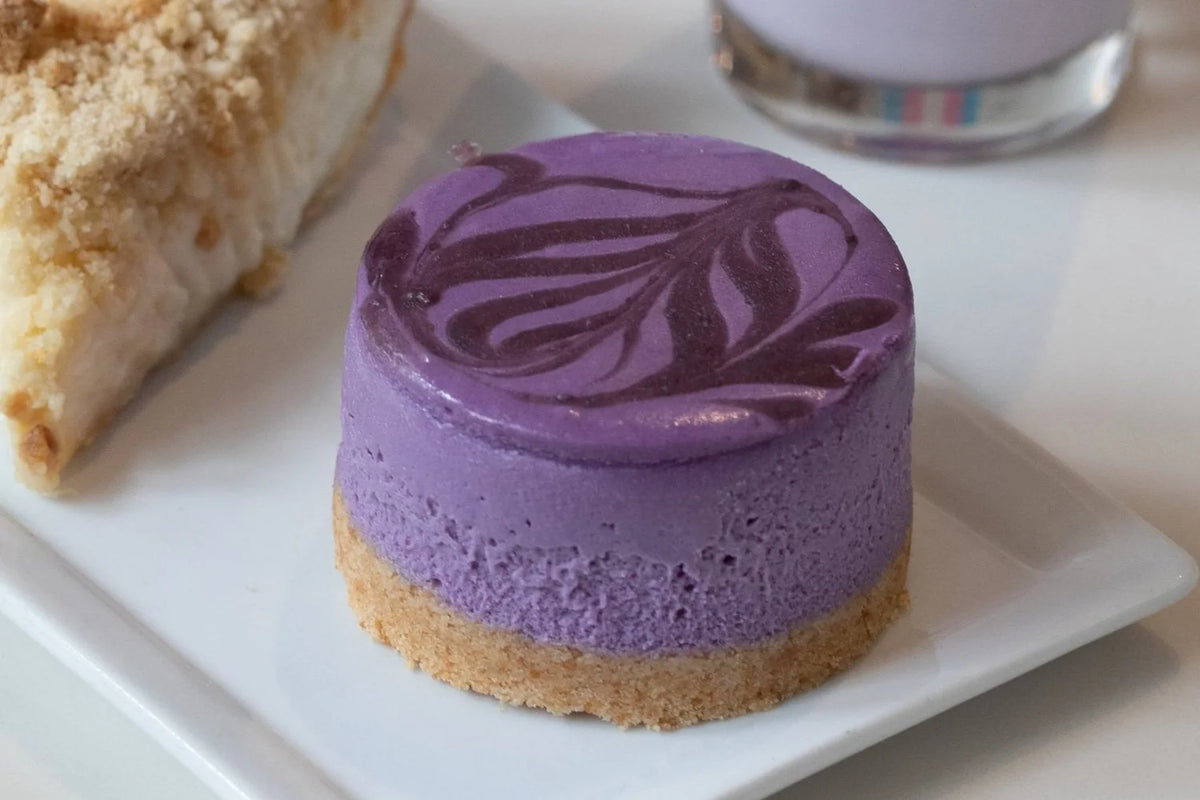 Ube cheesecake at Hood Famous Bakeshop in Seattle