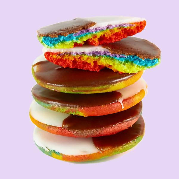 Rainbow Black and White Cookies (6)