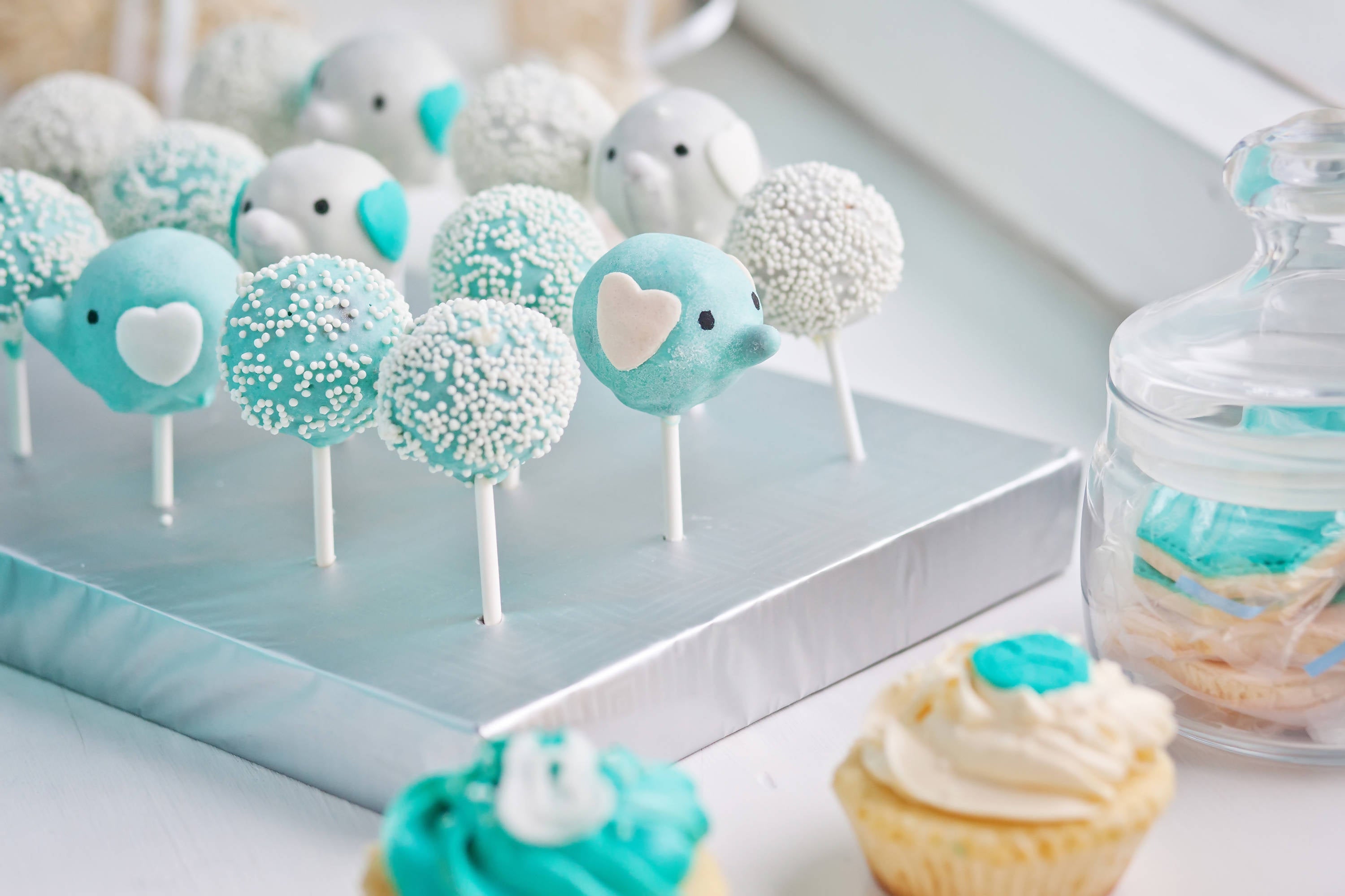 Blue Elephant Cake Pops