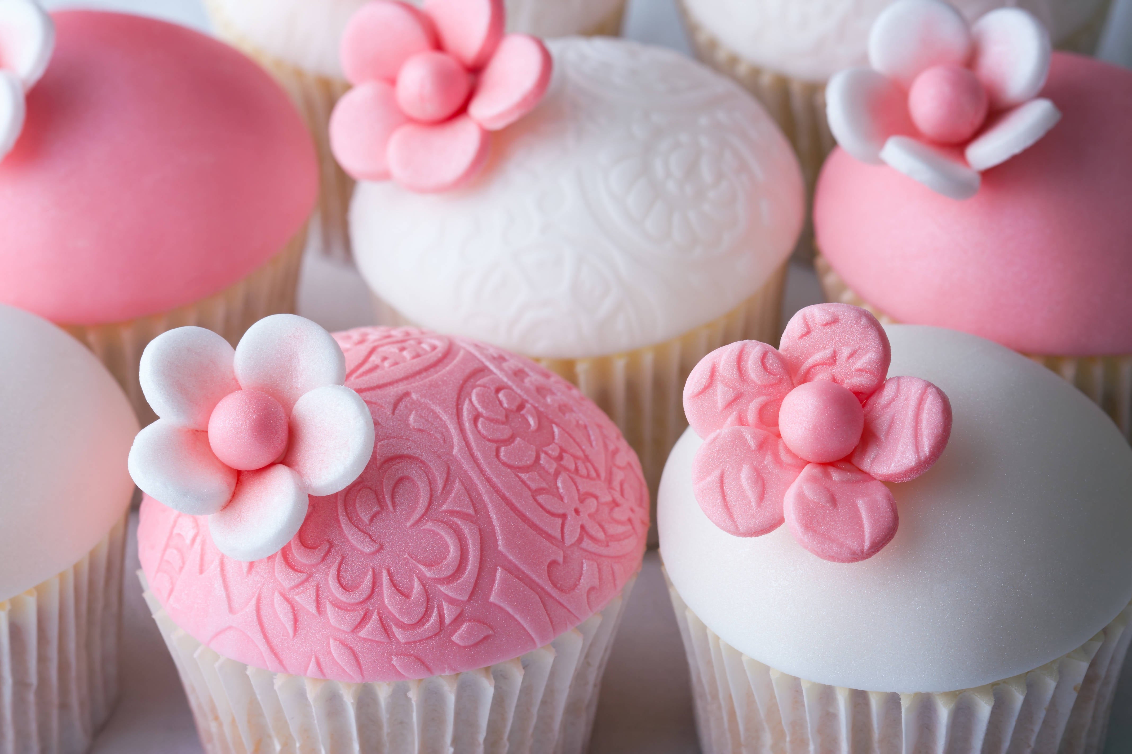 Pink Flower Cupcakes